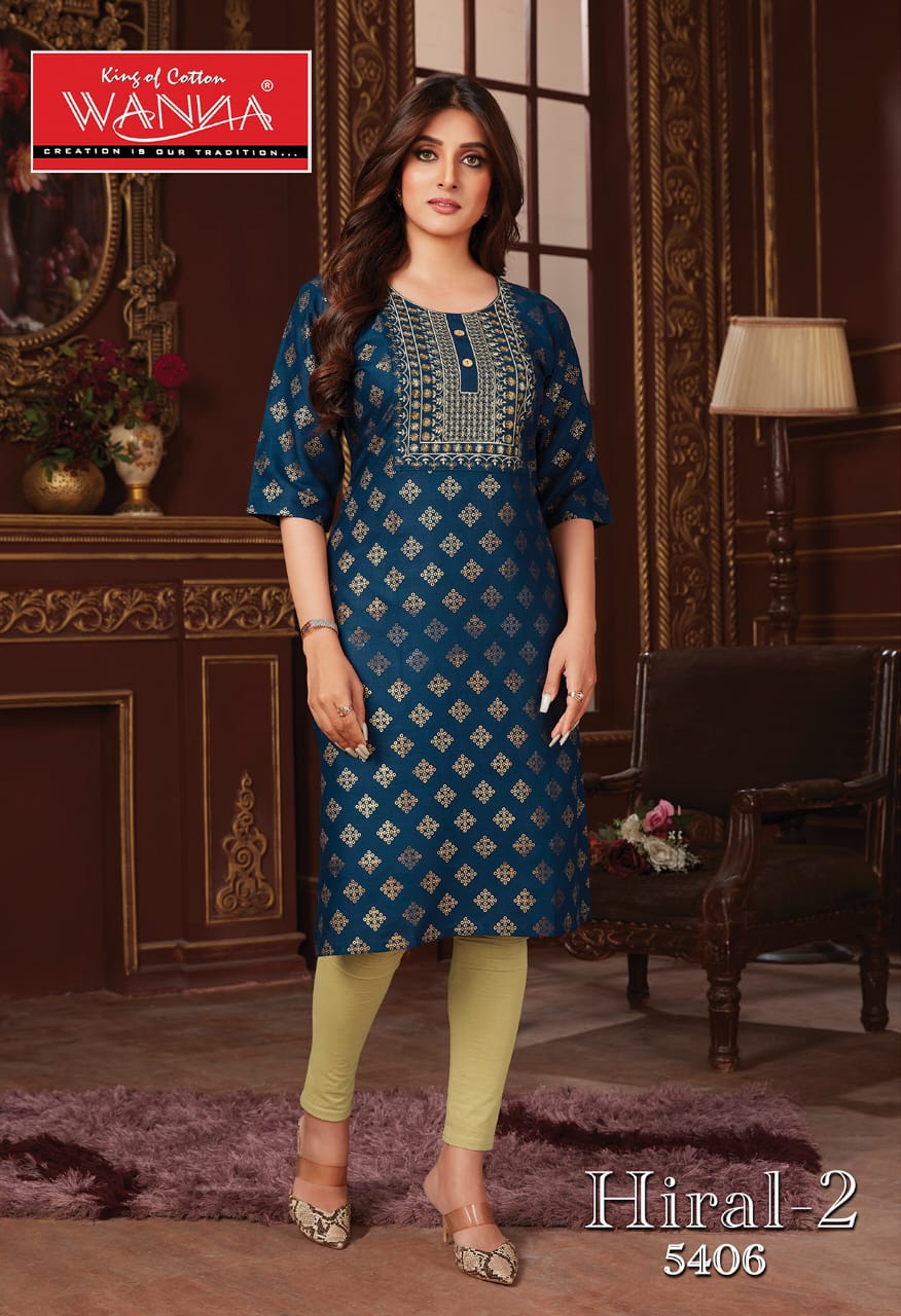 Wanna Hiral 2 Fancy Wear Rayon Printed Designer Kurti Collection